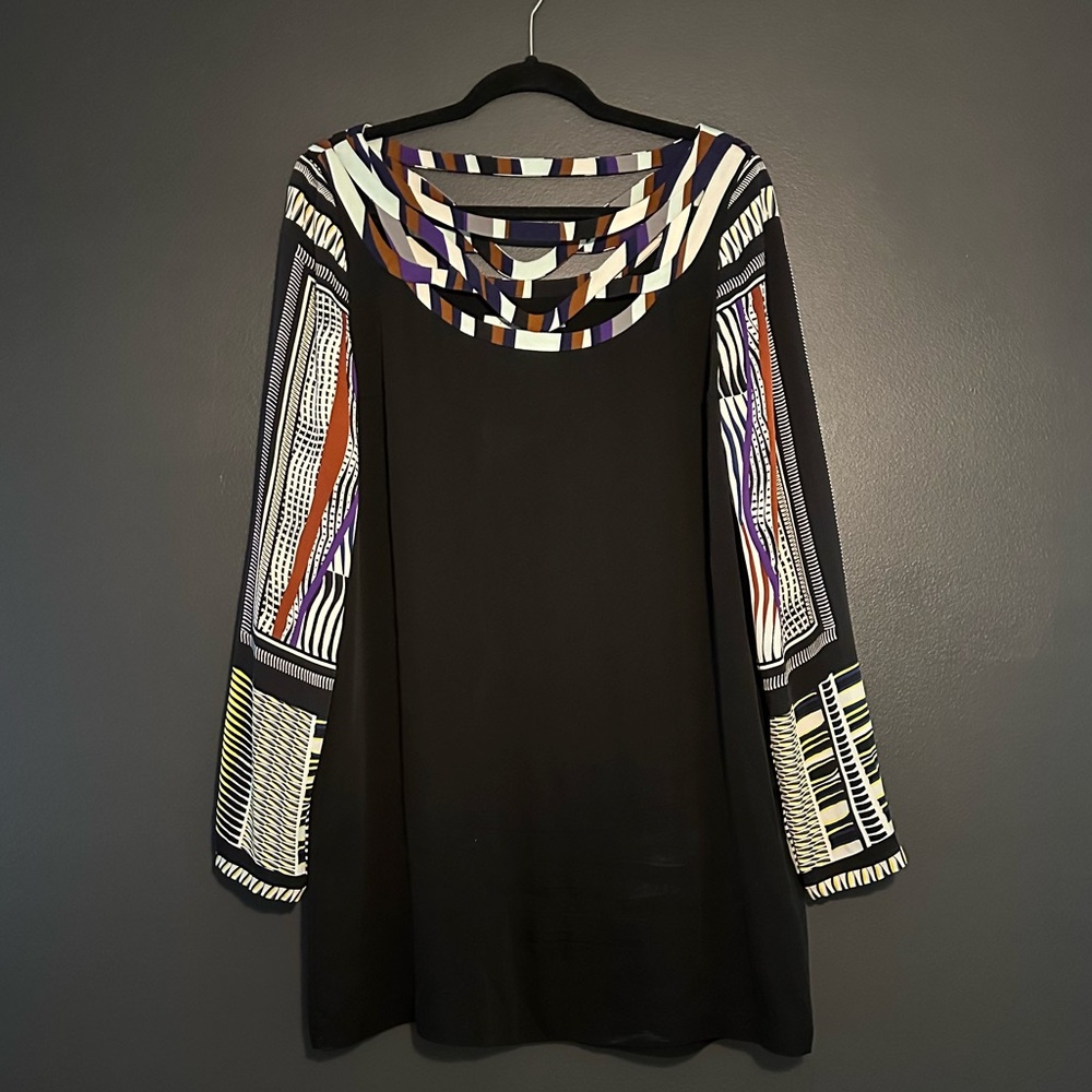 Diane Von Furstenberg Cut-Out Black Silk Mini Dress